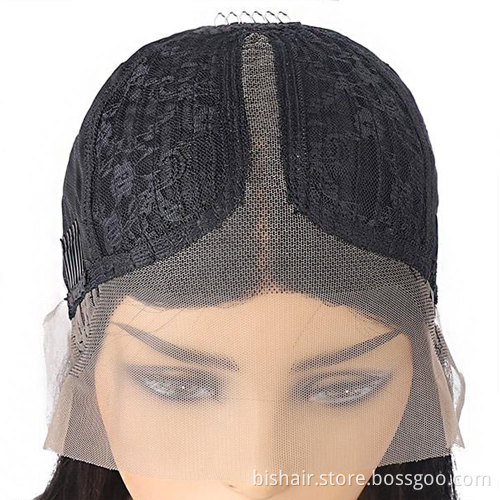T Part Lace Front Wig Brazilian Real Hair Straight Lace Opening and Closing Real Human Hair Wig Suitable for Women Natural Black